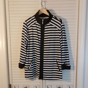Allison Daley Black and White Striped Jacket
